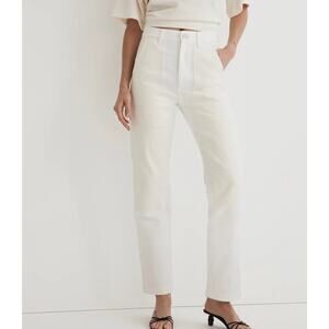 MADEWELL The Perfect Vintage Straight Jeans Two Tone Workwear White 32